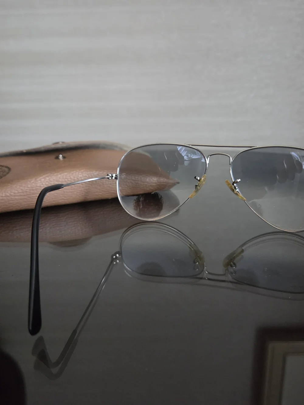 Rare Ray-Ban Bausch Lomb Aviator Sunglasses Silver Gray Blue Gradient Lenses